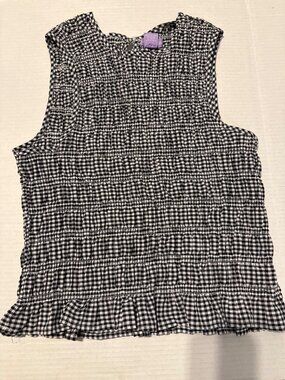Women's Sleeveless LOTUS & LAVENDER Stretchy Boho Top Size XL